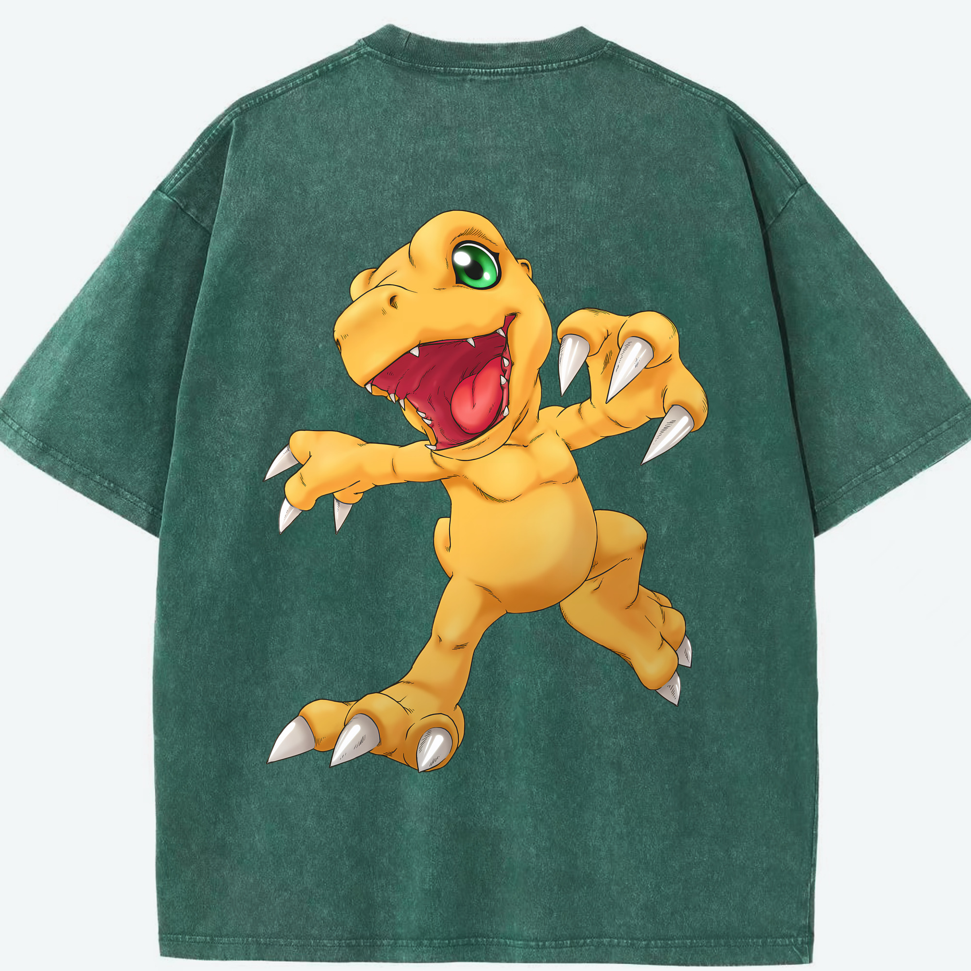 （画像用） Digimon デジタルモンスター/デジモン 綿100% ヴィンテージ風 半袖Tシャツ（背面プリント）